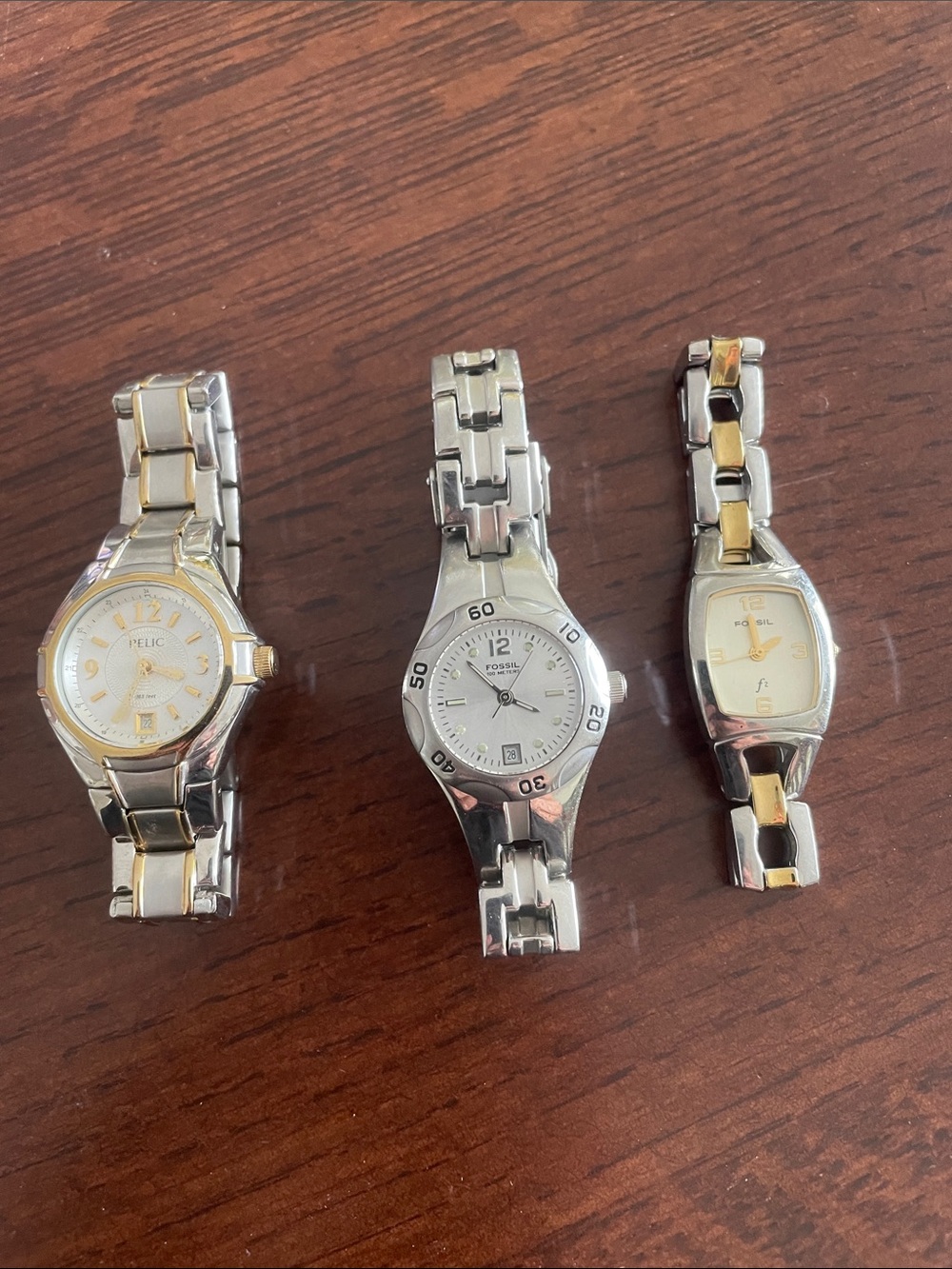 Fossil Women's Silver and Gold Two-Tone Bracelet Watch Trio
